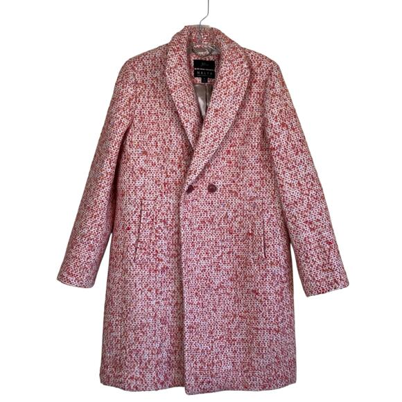 J.Crew Sz 6 Nalya Daphne Topcoat Italian Wool-blend Fabric Guava Pink Tweed - Picture 3 of 16